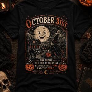 Halloween Moon Witch Cat Shirt Retro Spooky October 31St Tee